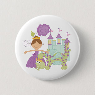 Brunette Princess 6 Cm Round Badge