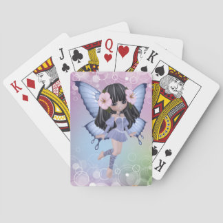 Brunette Princess Butterfly Playing Cards