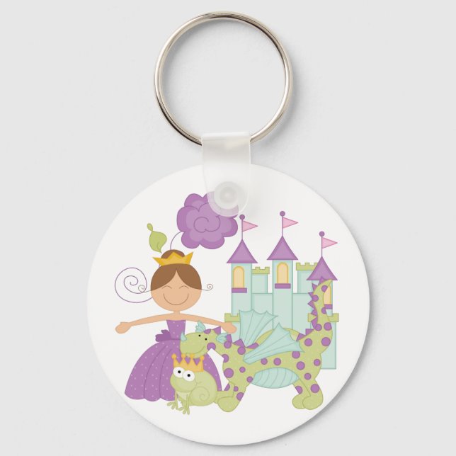 Brunette Princess Key Ring (Front)