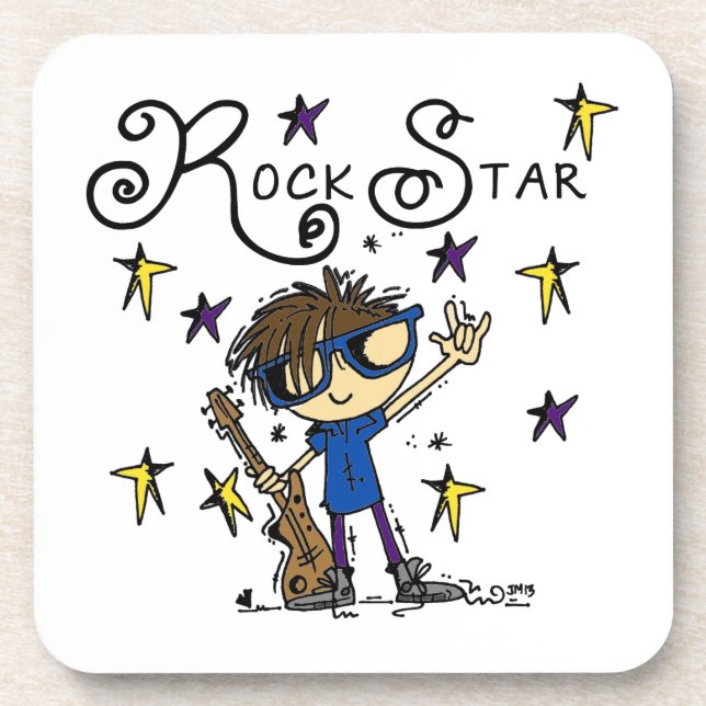 Brunette Rock Star Coaster (Front)