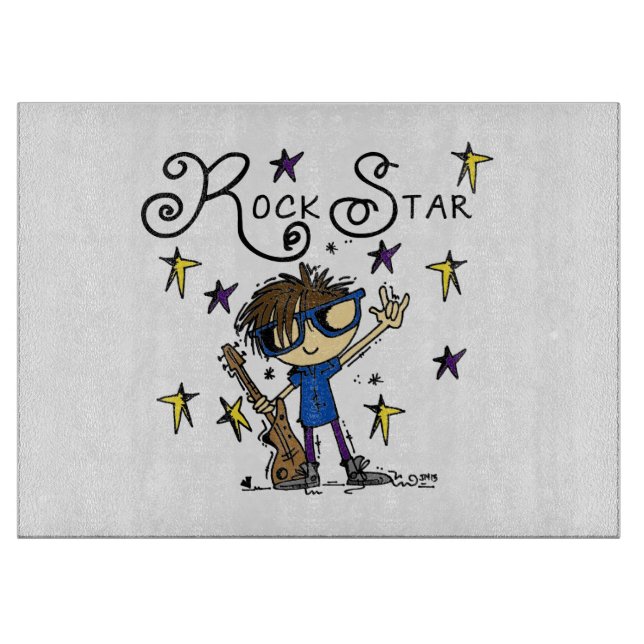 Brunette Rock Star Cutting Board (Front)