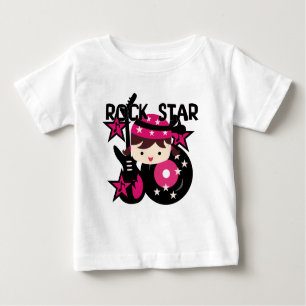 Brunette Rock Star Girl Baby Sleeveless Dress Baby T-Shirt