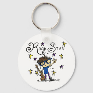 Brunette Rock Star Key Ring