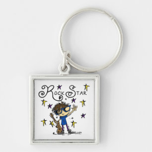 Brunette Rock Star Key Ring