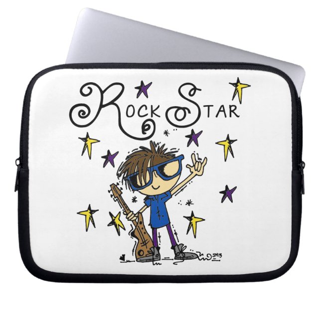 Brunette Rock Star Laptop Sleeve (Front)