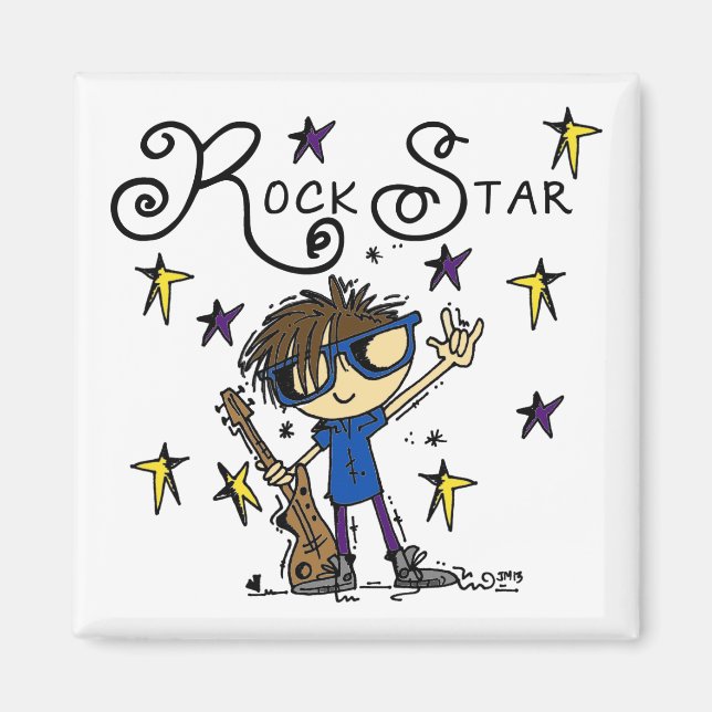 Brunette Rock Star Magnet (Front)