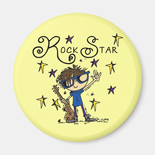 Brunette Rock Star Magnet (Front)