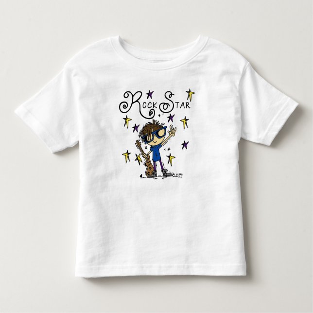 Brunette Rock Star Toddler T-Shirt (Front)