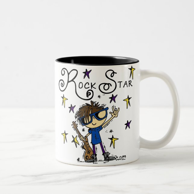 Brunette Rock Star Two-Tone Coffee Mug (Right)