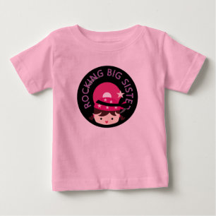 Brunette Rocking Big Sister Baby T-Shirt