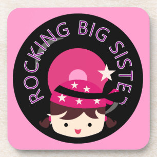 Brunette Rocking Big Sister Coaster
