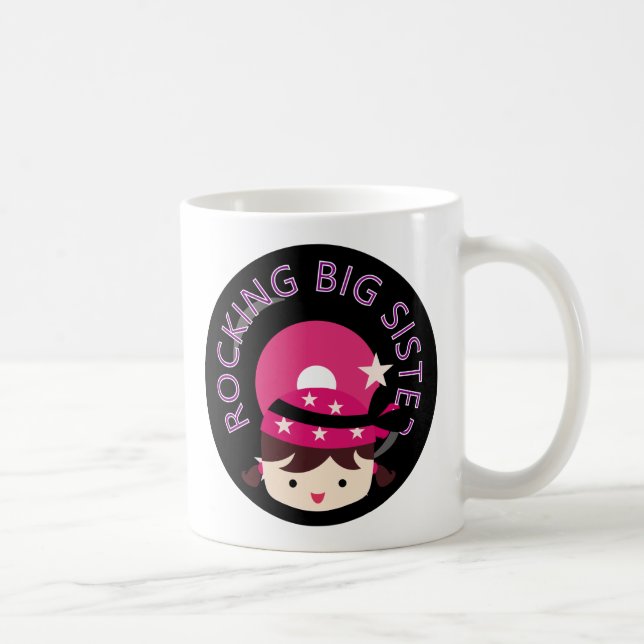 Brunette Rocking Big Sister Coffee Mug (Right)