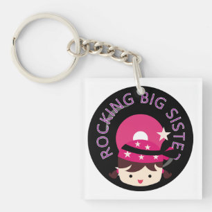 Brunette Rocking Big Sister Key Ring