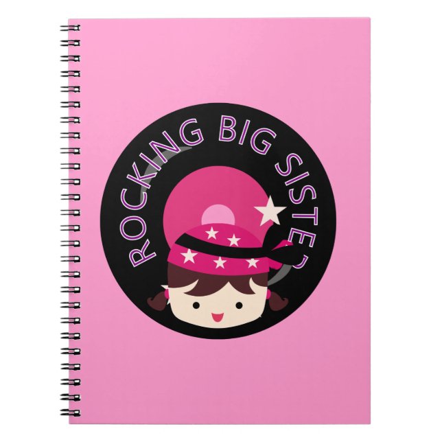 Brunette Rocking Big Sister Notebook (Front)