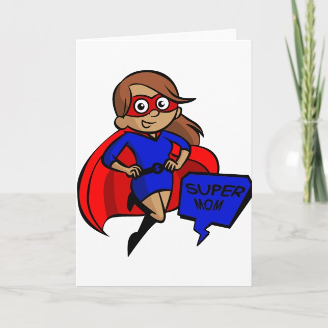 brunette super mum card (Front)
