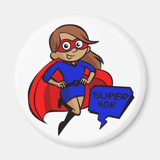 brunette super mum magnet (Front)