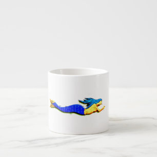 brunette swimming mermaid espresso cup