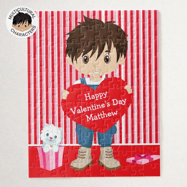 Brunette Valentine's  Boy Jigsaw Puzzle (Creator Uploaded)