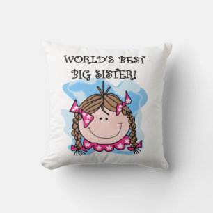 Brunette World's Best Big Sister Gifts Cushion
