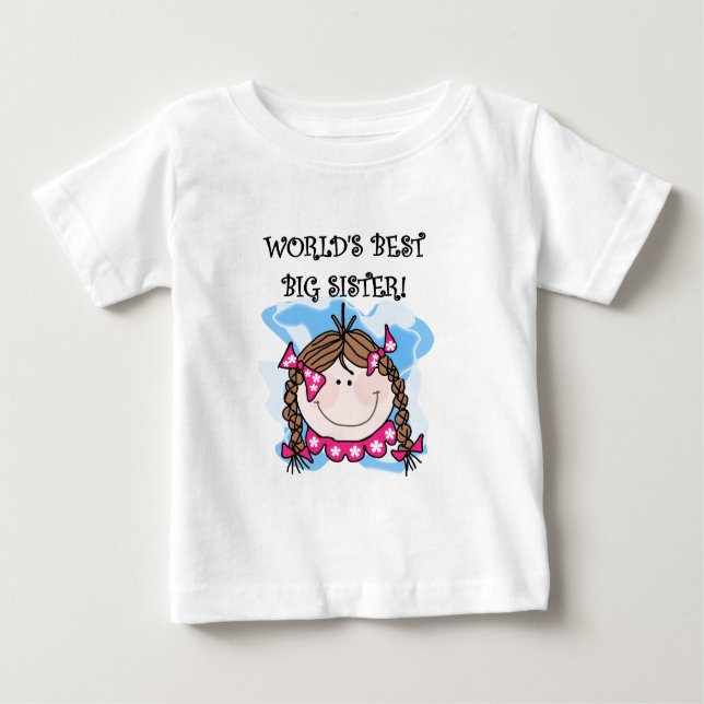 Brunette World's Best Big Sister Tshirts and Gifts (Front)