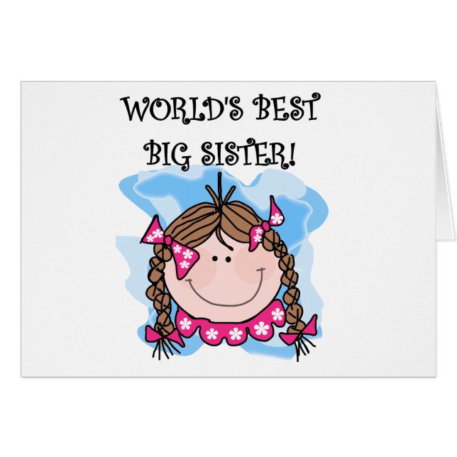 Brunette World's Best Big Sister Tshirts and Gifts (Front Horizontal)