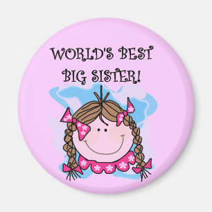 Brunette World's Best Big Sister Tshirts and Gifts Magnet