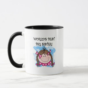 Brunette World's Best Big Sister Tshirts and Gifts Mug