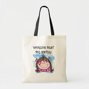 Brunette World's Best Big Sister Tshirts and Gifts Tote Bag