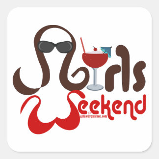 Brunettes in Bikinis - Girls Weekend Fun! Square Sticker