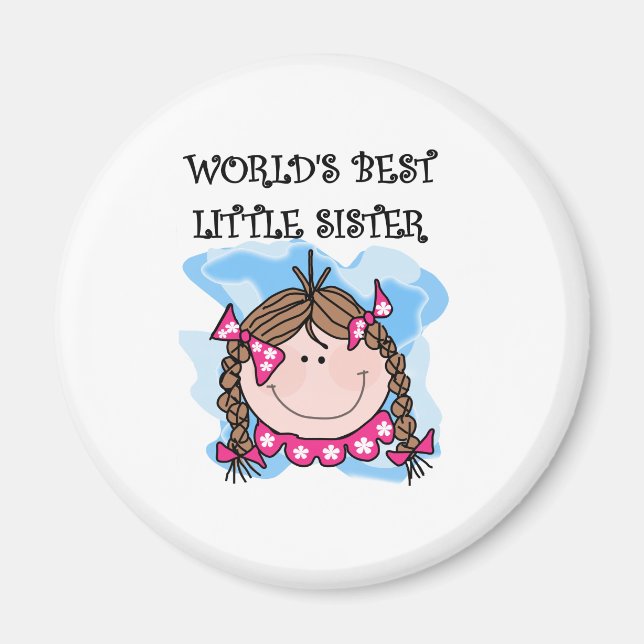 Brunettte Best Little Sister Magnet (Front)