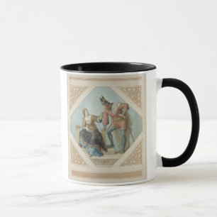 Brunhilde and Hagen, illustration for 'The Niebelu Mug