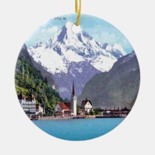 Brunnen, Lake Lucerne Ceramic Tree Decoration