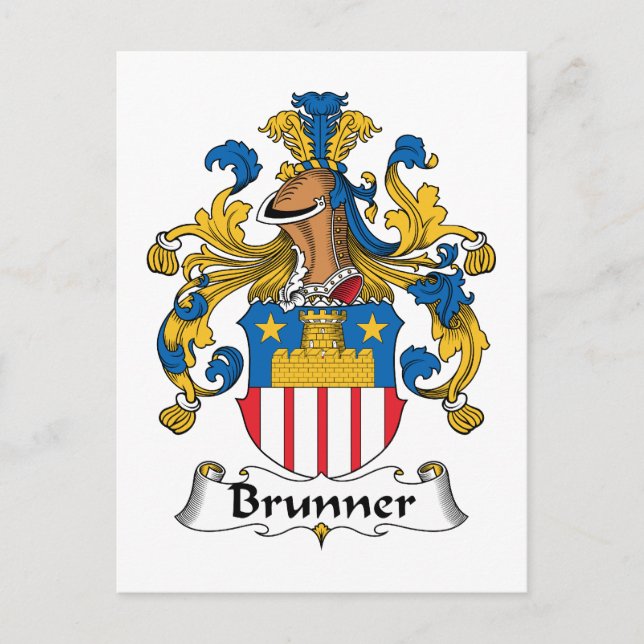 Brunner Family Crest Postcard (Front)