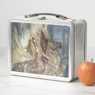 Brünnhilde and the funeral pyre of Siegfried Metal Lunch Box