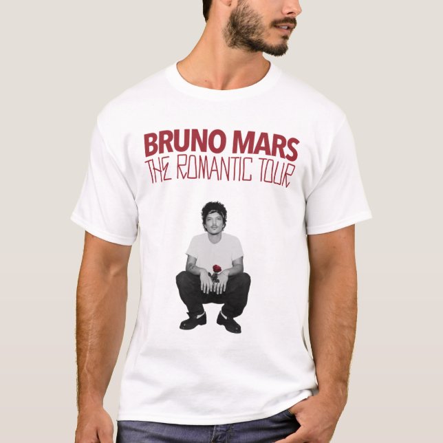 Bruno Mars The Romantic Tour 2026 Rose T-Shirt (Front)