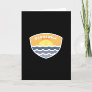 Brunswick Georgia Beach Ga Sunset Vacation Souveni Card
