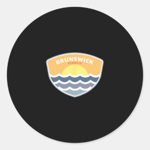 Brunswick Georgia Beach Ga Sunset Vacation Souveni Classic Round Sticker