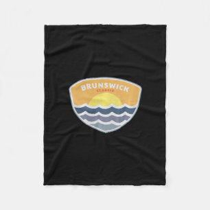 Brunswick Georgia Beach Ga Sunset Vacation Souveni Fleece Blanket