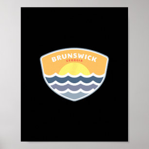 Brunswick Georgia Beach Ga Sunset Vacation Souveni Poster