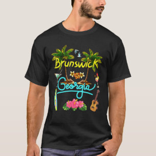 Brunswick Georgia Beach Summer Palm Surf Sun Set P T-Shirt
