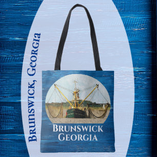 Brunswick Georgia Shrimp Fishing Boat Souvenir Tote Bag