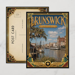 Brunswick Georgia Vintage Art Deco Golden Age Postcard