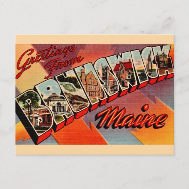 Brunswick Maine Greetings Postcard (Front)