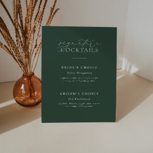 BRUNSWICK Wedding Signature Drinks Pedestal Sign