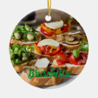 Bruschetta Antipasti with beans and arugula,