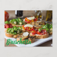 Bruschetta Antipasti with beans and arugula,