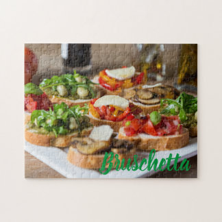 Bruschetta Antipasti with beans and arugula, Jigsaw Puzzle