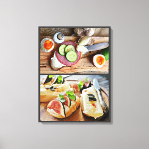 Bruschetta sandwich meat fig cheese salad egg canvas print