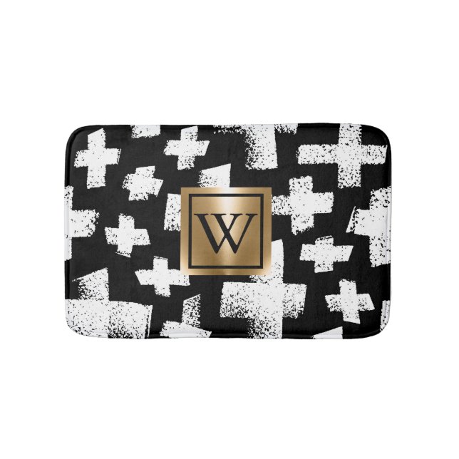 Brush Abstract Pattern Bath Mat (Front)