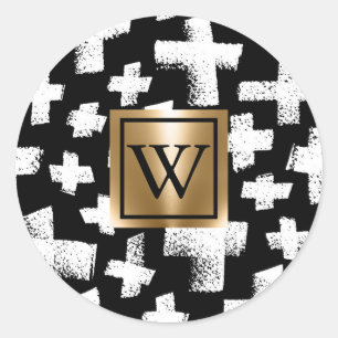 Brush Abstract Pattern Classic Round Sticker